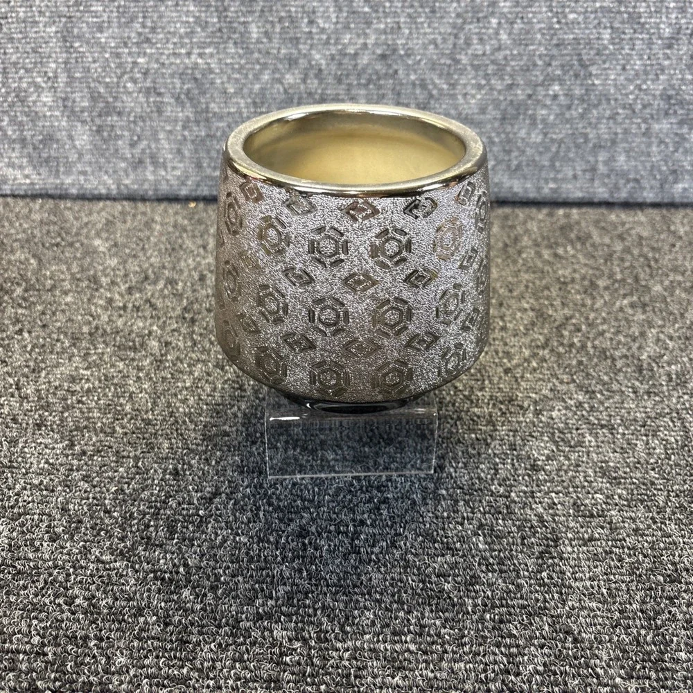Design Pac~Candle Holder/Planter/Pen Holder Silver Tone Multi~Use 4.5